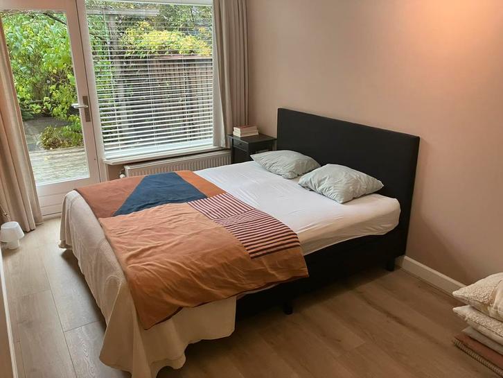 Boxspring Beter Bed 160x200, Huis en Inrichting, Slaapkamer | Bedden, Zo goed als nieuw, Tweepersoons, 160 cm, Stof, Grijs, Ophalen