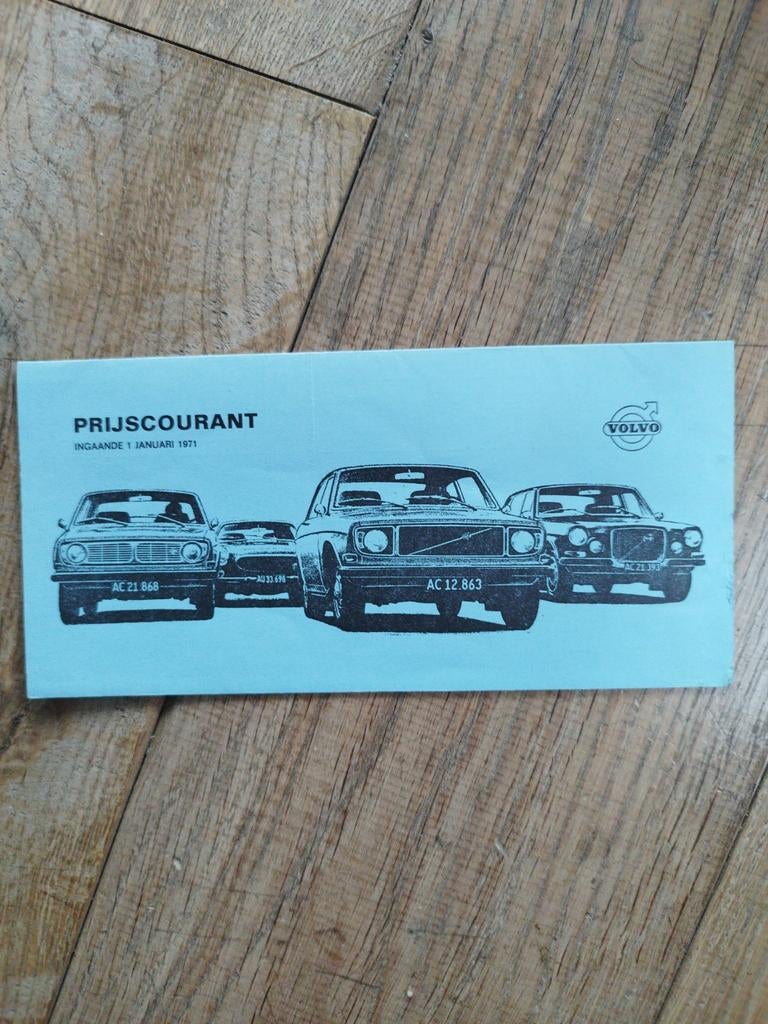 Volvo Prijslijst - Januari 1971 brochure, Volvo, Zo goed als nieuw, Volvo, Ophalen of Verzenden
