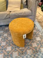Poef van woood okergeel ., Ophalen of Verzenden, Nieuw, Rond, Minder dan 50 cm