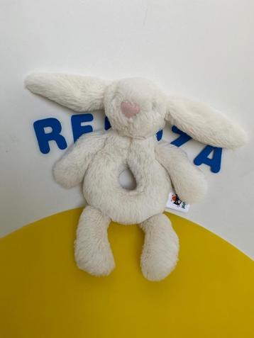 1207 Jellycat Jelly cat rammelaar konijn wit  beschikbaar voor biedingen