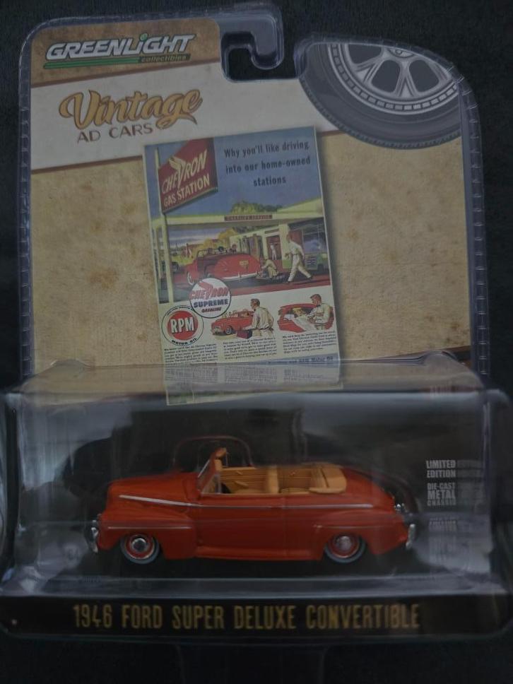 Ford Super Deluxe Convertible "Chevron" Greenlight 1:64, Hobby en Vrije tijd, Modelauto's | Overige schalen, Nieuw, Auto, Ophalen of Verzenden