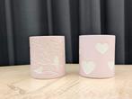 Lighting Island Living waxinelichthouders roze hartjes vogel, Huis en Inrichting, Woonaccessoires | Kandelaars en Kaarsen, Overige materialen