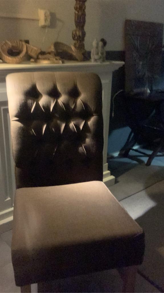 Eethoek stoelen brons/bruin zeer goeie staat, Huis en Inrichting, Stoelen, Zo goed als nieuw, Zwart, Ophalen of Verzenden