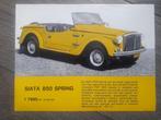 Siata 850  Spring NL talige sheet, Ophalen of Verzenden, Gelezen, Overige merken