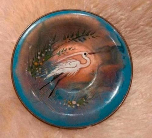 Sagitta Holland Schaaltje met de Witte Reiger., Antiek en Kunst, Antiek | Emaille, Ophalen of Verzenden