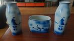 Vintage Delfts Blauw Vaas Set, Huis en Inrichting, Woonaccessoires | Vazen, Gebruikt, Blauw, Aardewerk of Porselein, Ophalen of Verzenden