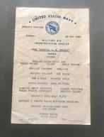 Menukaartje US Navy 1950 USNS AW Greely.Marine., Foto of Poster, Amerika, Marine, Verzenden