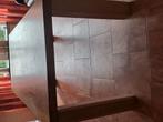 Massief eiken eettafel, Ophalen, 200 cm of meer, 50 tot 100 cm, Zo goed als nieuw