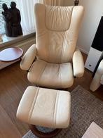 Stressless Stoel 2005 + Hocker & Tafeltje, Huis en Inrichting, Fauteuils, Ophalen, Gebruikt, Leer, 75 tot 100 cm