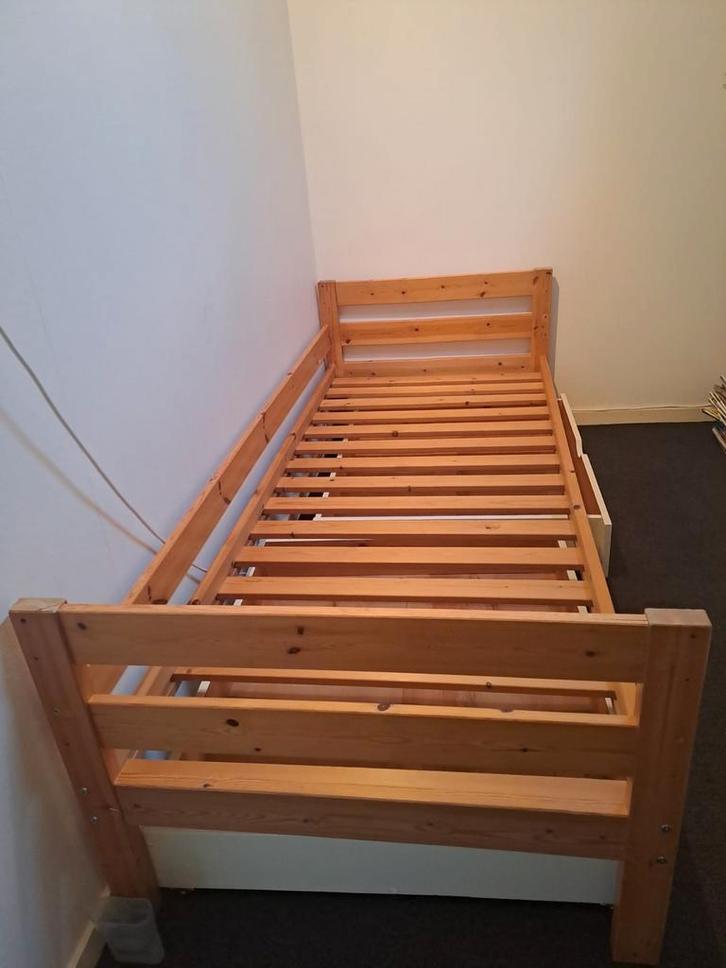 1 persoonsbed ikea, Huis en Inrichting, Slaapkamer | Bedden, Gebruikt, Eenpersoons, 90 cm, Hout, Wit, Ophalen