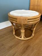 Bamboe/rotan poef/bijzettafel, Huis en Inrichting, Minder dan 50 cm, Gebruikt, Rond, Ophalen of Verzenden