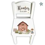 houten geboortestoeltje farm met naam, Ophalen of Verzenden, Nieuw, Kraamcadeau