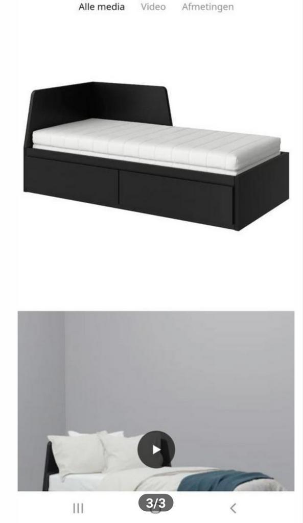 IKEA Uitschuifbaar Bed - Ideaal voor logees!, Huis en Inrichting, Slaapkamer | Bedden, Tweepersoons, 80 cm, Hout, Wit, Ophalen