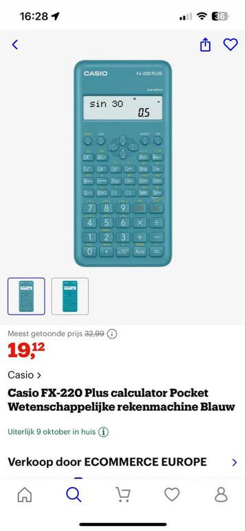 Casio fx-220 plus rekenmachine beschikbaar voor biedingen