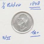 W II halve gulden 1848 fr+., Postzegels en Munten, Munten | Nederland, ½ gulden, Zilver, Ophalen of Verzenden, Koning Willem II