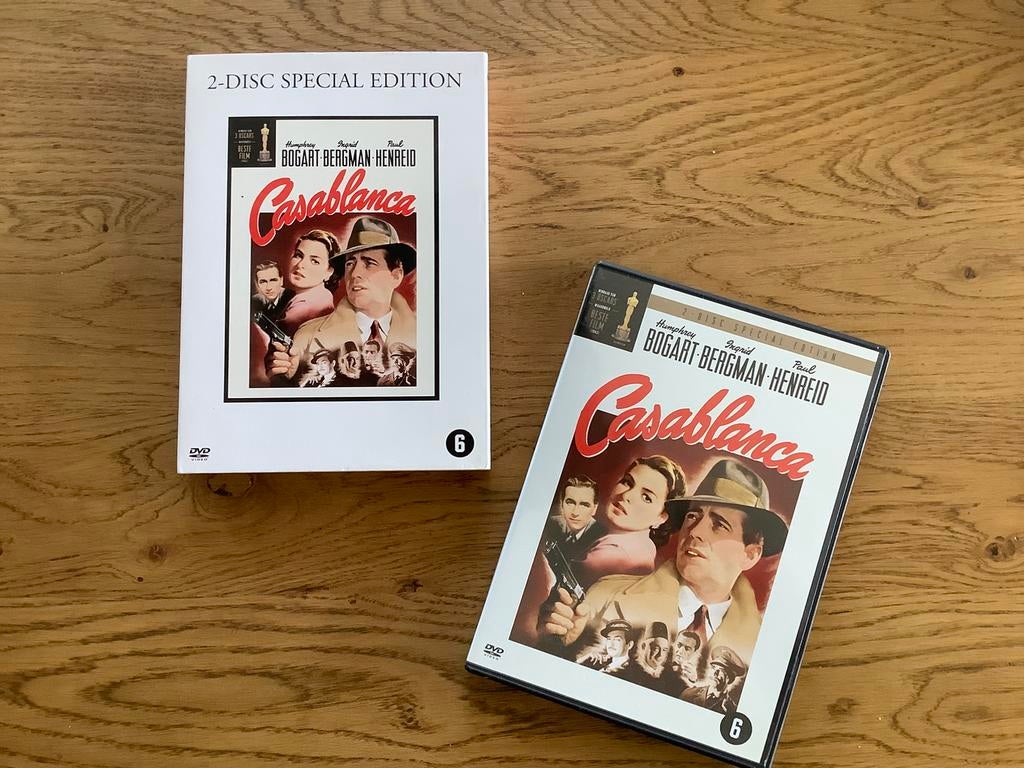 11. CASABLANCA, Humphrey Bogart, Ingrid Bergman (1942) 2 DVD, Cd's en Dvd's, Dvd's | Klassiekers, Alle leeftijden, Ophalen of Verzenden