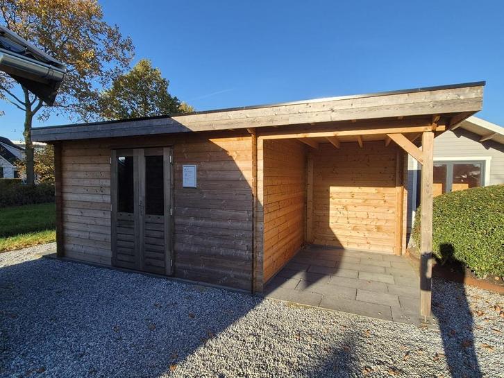 Tuinhuis met Overkapping keteldruk geimpregneerd 6x3, Tuin en Terras, Tuinhuizen, Zo goed als nieuw, Blokhut, Hout, 500 cm of meer