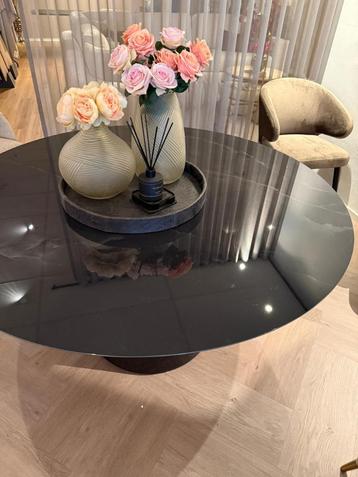 Keramische ronde eettafel 140 cm in Onice Nero Lux  beschikbaar voor biedingen