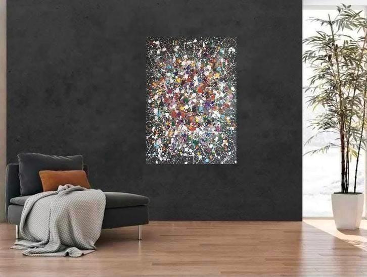 A sky full  of  colorful stars, Antiek en Kunst, Kunst | Schilderijen | Abstract, Ophalen of Verzenden