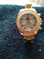 Dames Polshorloge - Gouden Look, Sieraden, Tassen en Uiterlijk, Horloges | Heren, Staal, Gebruikt, Polshorloge, Ophalen of Verzenden