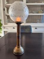 Antieke Kaarslamp - Sfeervolle Verlichting, Ophalen of Verzenden, Gebruikt, Glas, Minder dan 100 cm