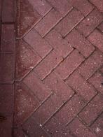 Stenen klinkers rood +- 45m2 oprit / bieden, Tuin en Terras, Ophalen, Overige materialen, Klinkers, Zo goed als nieuw