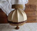 Shabby lampenkap met franje en brokaat band., Ophalen of Verzenden