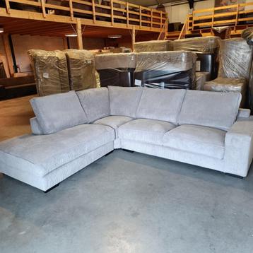 Nieuw, hoekbank model Dena 295 cm x 255 cm ribstof Lincoln beschikbaar voor biedingen