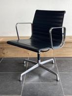 3 Vitra Eames EA 108 stoelen , aluminium , zwart leer, Gebruikt, Drie, Zwart, Design
