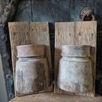 Houten paneel met nepalpot, wandpaneel nepalese kruik, Huis en Inrichting, Landelijk by Suus, Nieuw, Ophalen of Verzenden, Landelijkbysuus@gmail.com