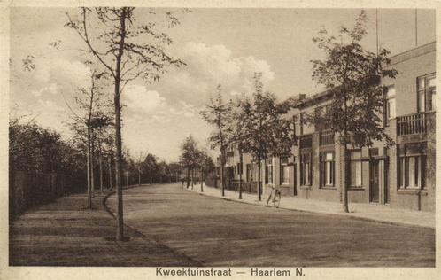 Kweektuinstraat - Haarlem N. - fiets - ongelopen, Verzamelen, Ansichtkaarten | Nederland, Ongelopen, Noord-Holland, 1920 tot 1940