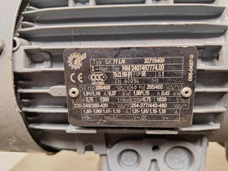 Nord Electromotor met reductie SH03, Doe-het-zelf en Verbouw, Motoren, Gebruikt, Elektromotor, Minder dan 1400 rpm, Ophalen of Verzenden