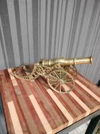 Vintage geel Koperen Kanon Replica - 45cm, Ophalen of Verzenden, Koper