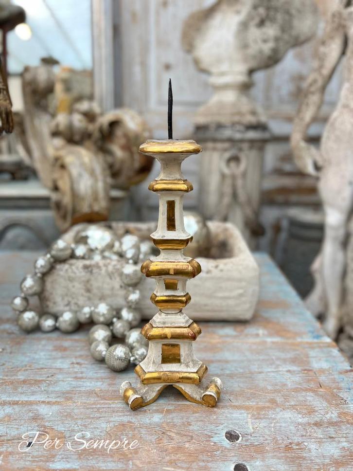 Per Sempre,Uitzonderlijk Mooie Antieke Altaar Kandelaar, Antiek en Kunst, Antiek | Woonaccessoires, Ophalen of Verzenden