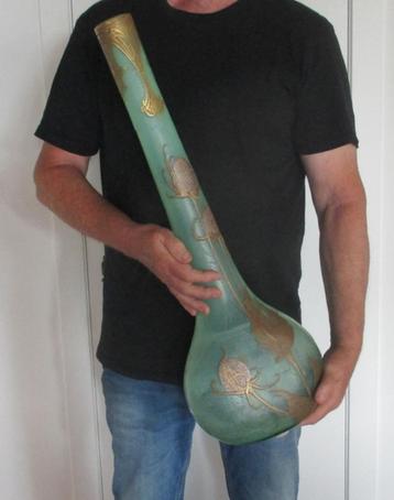 Museumstuk : art nouveau Legras Montjoye vaas distels  72 cm beschikbaar voor biedingen