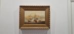 Maritiem schilderij zeeslag, Antiek en Kunst, Ophalen