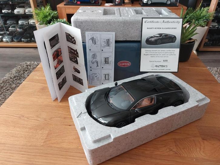 Autoart 70937 1/18 Bugatti veyron super sport Carbon Black, Hobby en Vrije tijd, Modelauto's | 1:18, Zo goed als nieuw, Auto, Autoart
