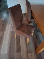 Eiken houten eettafel plus stoelen, Ophalen, Gebruikt, Eikenhout, 50 tot 100 cm