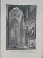 037/ Lieve Vrouwe Kerk Antwerpen van binnen gravure uit 1835, Ophalen of Verzenden