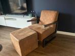 Fauteuil met poef, Huis en Inrichting, Ophalen, Gebruikt, 75 tot 100 cm, Metaal