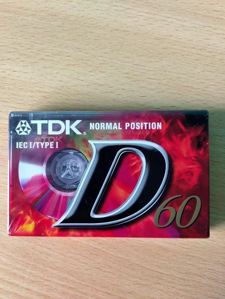 TDK D60 Audio cassettebandje Normal position * Sealed *, Cd's en Dvd's, Cassettebandjes, Nieuw in verpakking, Onbespeeld, 1 bandje