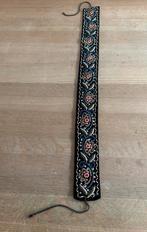 Vintage Boheemse zwarte riem geborduurd met kleine kralen, Minder dan 80 cm, Zwart, Tailleriem, Ophalen of Verzenden