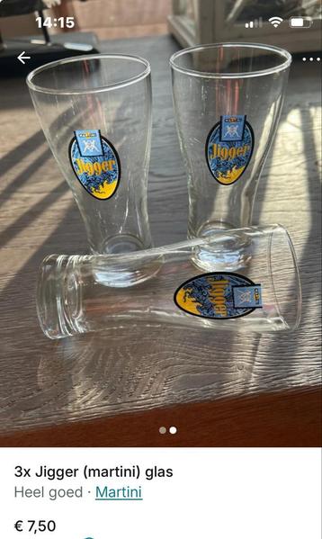 3x Jigger (martini) glas beschikbaar voor biedingen