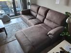 Mooie bruine hoekbank met chaise longue, Huis en Inrichting, Banken | Bankstellen, Ophalen, 250 tot 300 cm, Gebruikt, 100 tot 125 cm