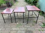 3 Bijzettafels Mimi set jaren 70 metaal vintage retro, Minder dan 55 cm, Gebruikt, Metaal of Aluminium, Retro vintage sixties Spectrum Pastoe