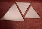 3 driehoek spiegeltjes messing, Verzenden