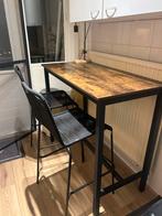 Bartafel + Stoelen - Nette Staat!, Huis en Inrichting, Barkrukken, Ophalen, Met voetsteun, Zo goed als nieuw, 90 cm of meer