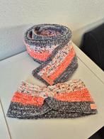 Zelfgehaakte haarband & sjaal zalm/grijs, Kleding | Dames, Ophalen of Verzenden, Nieuw