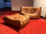 Cognac leather togo, Corner + ottoman, Huis en Inrichting, Banken | Bankstellen, Ophalen of Verzenden, Nieuw, Minder dan 150 cm