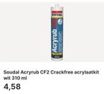 Soudal -Acryrub cf2 ihoogwaardige,plasto elastische voegkit, Ophalen of Verzenden, Zo goed als nieuw, Overige materialen, Minder dan 4 cm